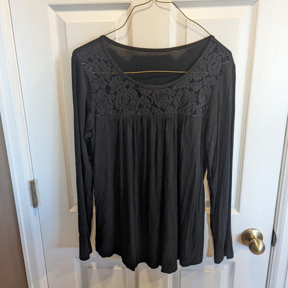 Black with lace top